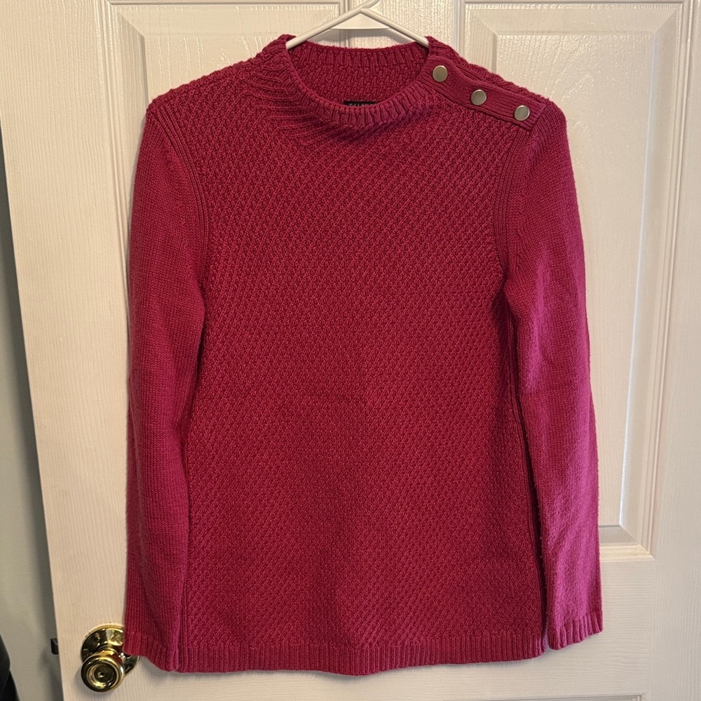 Talbots Pink Cowl Neck Sweater with Button Detail